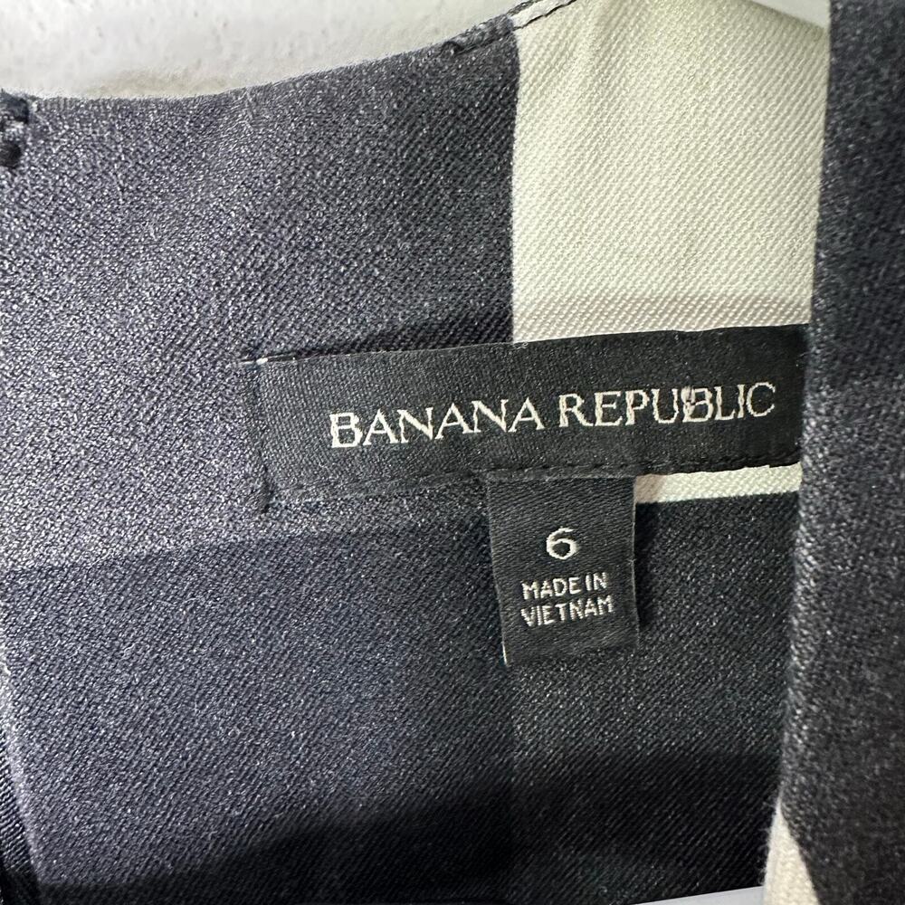 Banana Republic Women's 6 Dress Sheath Black White Checkered Business Casual EUC - Picture 3 of 5
